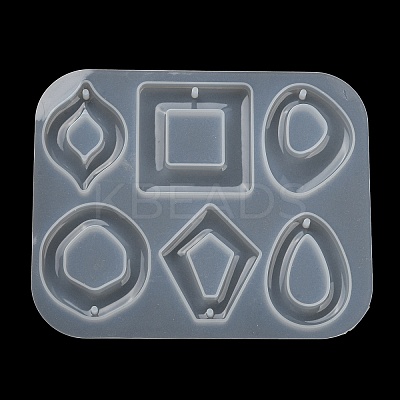 Square Teardrop Oval DIY Pendant Silicone Molds DIY-E072-04A-1
