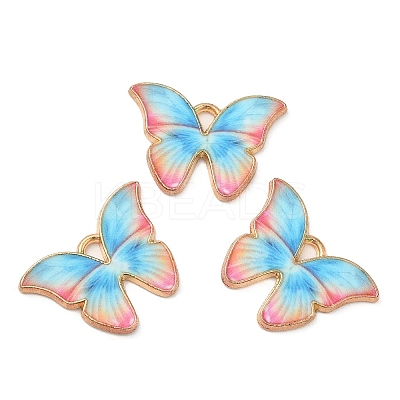 Light Gold Tone Alloy Enamel Pendants ENAM-M059-05KCG-06-1