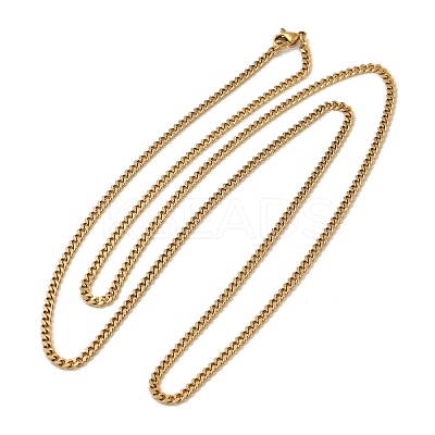 Ion Plating(IP) 304 Stainless Steel Curb Chain Necklaces NJEW-D065-01G-1