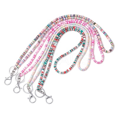 Handmade Polymer Clay ID Card Neck Strap Card Holder HJEW-JM02511-1