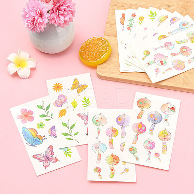 36Pcs 2 Style PVC Waterproof Self-Adhesive Picture Stickers STIC-SP0001-09B-1