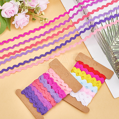 4 Cards 2 Styles  Polyester Wavy Fringe Trim Ribbon DIY-GF0009-48F-1
