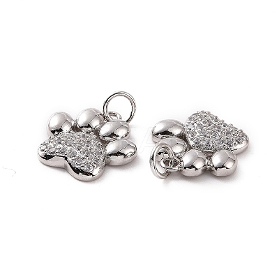 Rack Plating Brass Micro Pave Cubic Zirconia Charms KK-C008-36P-1