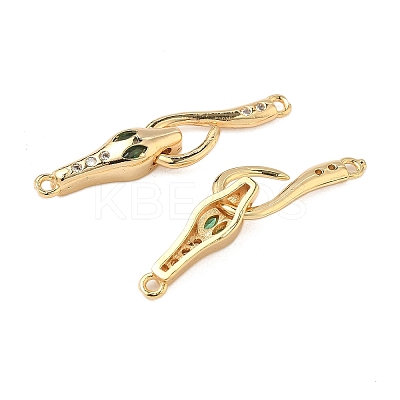 Brass Micro Pave Cubic Zirconia hook Clasps KK-S531-35G-1