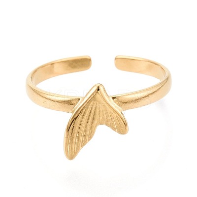 Adjustable Ion Plating(IP) 304 Stainless Steel Open Cuff Rings for Women RJEW-N052-27G-1