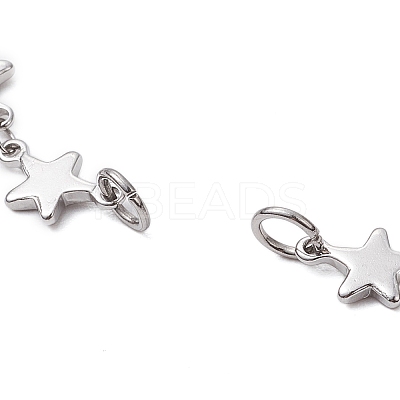 304 Stainless Steel Star Link Chain Bracelet Makings for Women X1-AJEW-TA00028-1