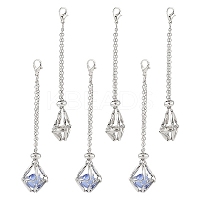 10Pcs 304 Stainless Steel Macrame Pouch Pendant Decorations HJEW-YW00109-1