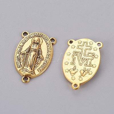 Tibetan Style Oval with Virgin Holy Rosary Center Pieces Chandelier Links LS-GLF0961Y-NF-1