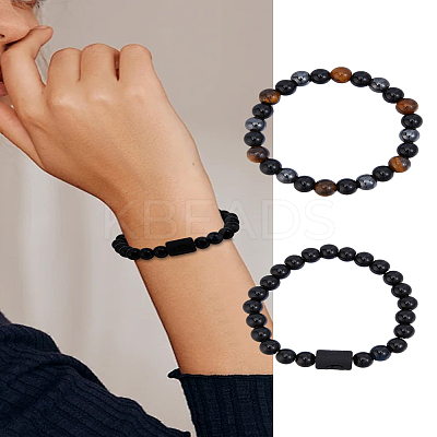 Natural Mixed Gemstone Stretch Bracelets BJEW-LP0001-25D-1