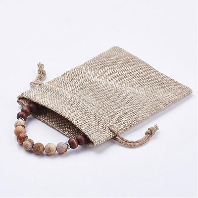 Frosted Mixed Gemstone Stretch Bracelets BJEW-JB03169-1