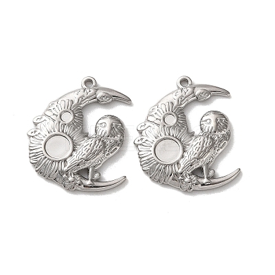 304 Stainless Steel Pendant Rhinestone Settings STAS-A124-04P-1