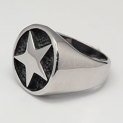 Tarnish Resistant Unique Men's Wide 304 Stainless Steel Finger Rings RJEW-F006-032-1