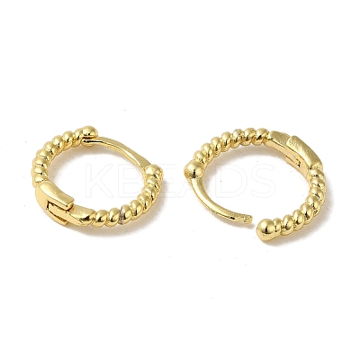 Twisted Ring Brass Huggie Hoop Earrings for Women EJEW-C097-06B-G-1