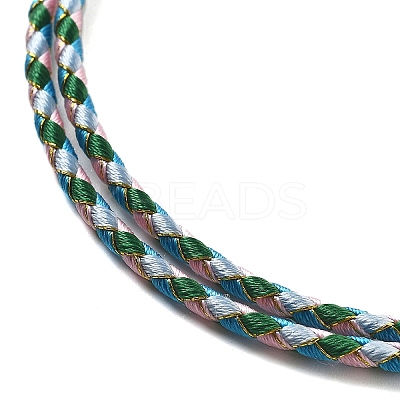 Polyester Cord Braided Necklace Makings MAK-L043-03G-19-1