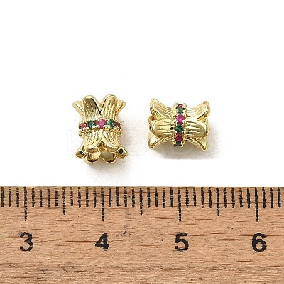 Rack Plating Brass Pave Cubic Zirconia Beads KK-D100-07KCG-1