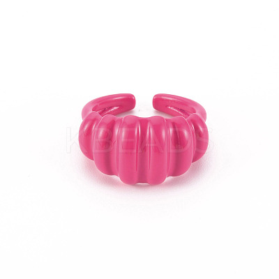 Spray Painted Brass Cuff Rings RJEW-S045-101-NR-1