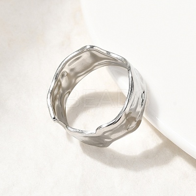 304 Stainless Steel Open Cuff Rings for Women RJEW-H261-11P-1