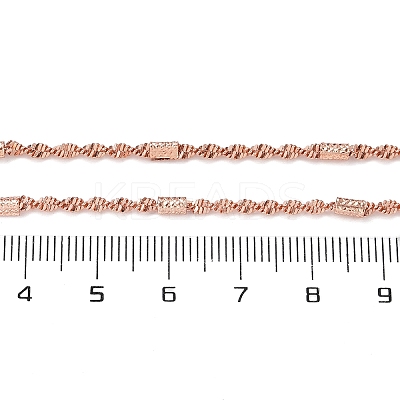 Brass Singapore Chains Necklaces for Women NJEW-D302-38RG-1