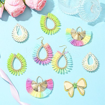 10Pcs 5 Styles Alloy with Paper Pendants FIND-CJ0004-51-1