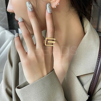 304 Stainless Steel Finger Rings for Women RJEW-A070-01G-1