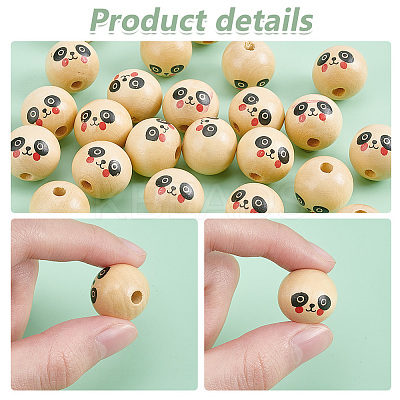 80Pcs Natural Wood European Beads WOOD-PH0002-73-1