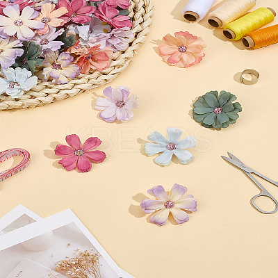 36Pcs 6 Colors Silk Cloth Artifical Flower DIY-LP0003-30B-1