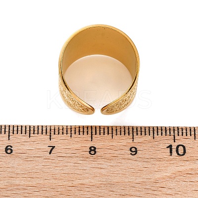 304 Stainless Steel Cuff Rings for Women RJEW-F175-02G-03-1
