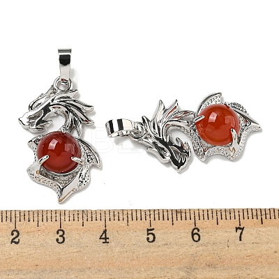 Dyed & Heated Natural Carnelian Pendants G-G111-01P-04-1