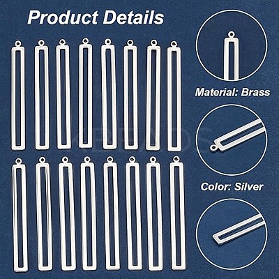 16Pcs Brass Big Pendant KK-BC0013-57A-1