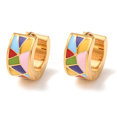 304 Stainless Steel Enamel Hoop Earrings for Women SA-CBA7B26-01G-1