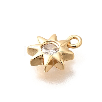 Brass Micro Pave Cubic Zirconia Charms KK-C085-19G-1