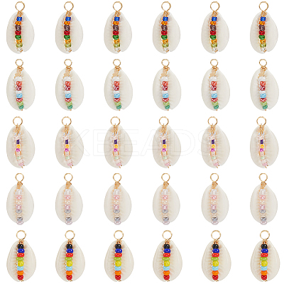 30Pcs Natural Shell Pendants FIND-SC0015-63-1