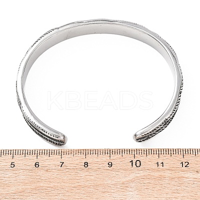 Retro 316 Surgical Stainless Steel Cuff Bangles BJEW-C142-11B-AS-1
