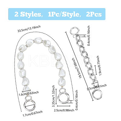 Plastic Pearl Alloy Phone Hand Strap Chains FIND-WH0260-55P-1