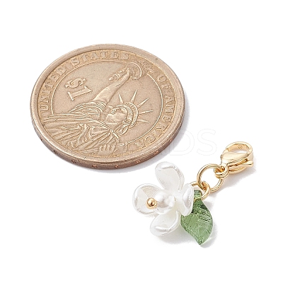 Flower Shell Pearl Pendant Decorations HJEW-TA00106-1