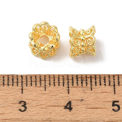 Rack Plating Double Side Brass Bead Caps KK-K381-17G-01-1