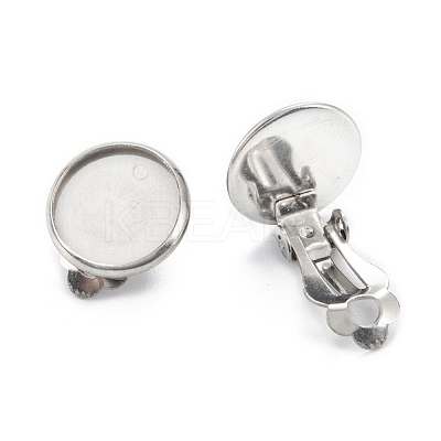 Tarnish Resistant 304 Stainless Steel Clip-on Earring Setting STAS-G250-01P-C-1