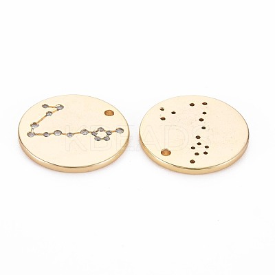 Brass Micro Pave Clear Cubic Zirconia Pendants KK-S364-093-1