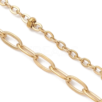304 Stainless Steel Satellite Chain Paperclip Chain Slider Necklace Making AJEW-JB01495-02-1