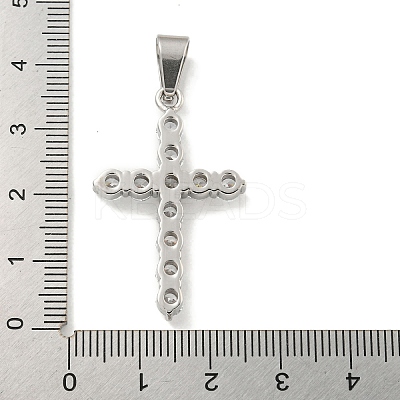 304 Stainless Steel Cubic Zirconia Pendants STAS-C102-01B-P-1