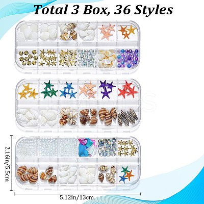Ocean Theme Natural Shell & Resin & Plastic & Alloy Nail Art Decoration MRMJ-CP0001-34A-1