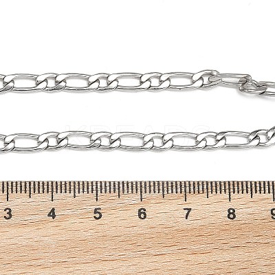 Tarnish Resistant 304 Stainless Steel Figaro Chain Bracelets BJEW-I274-03S-1