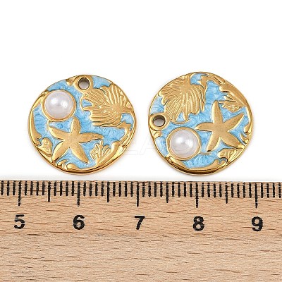 304 Stainless Steel Enamel Pendants STAS-K309-02G-1