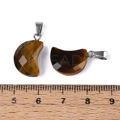 Natural Tiger Eye Pendants G-N349-02E-P-1
