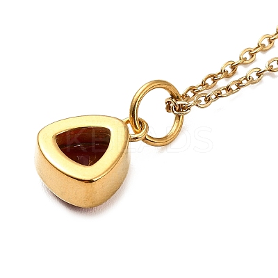 Triangle Cubic Zirconia Pendant Necklaces NJEW-F303-01G-1