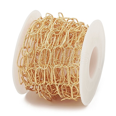 Brass Textured Oval Link Chains CHC-M025-26A-G-1