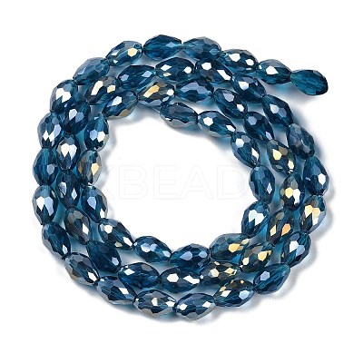 Transparent Electroplate Glass Beads Strands X-EGLA-N013-T6mm-B25-1