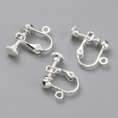 Brass Clip-on Earring Findings KK-Z007-21S-1