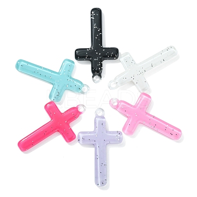 30Pcs 6 Colors Religion Opaque Resin Pendants RESI-CJ0003-46-1