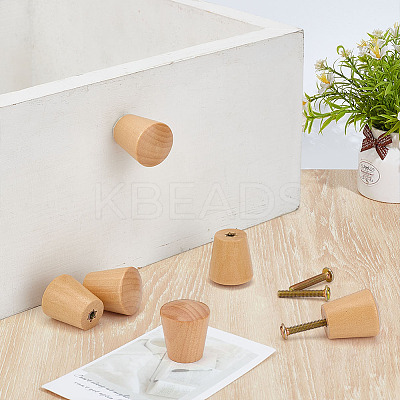 20Pcs Schima Wood Drawer Knobs Pulls Handles AJEW-BC0010-08-1